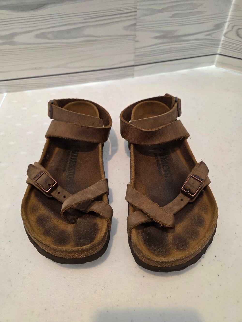 Birkenstock Yara Shoes Womens Size 36 Brown Leather Ankle Strap Sandals Germany